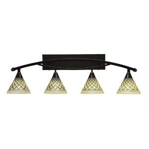 Toltec Lighting Bow 4 - Light Vanity in  Black Copper with 7'' Chocolate Icing Shade - 1 of 1