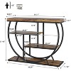 Entryway Table with Storage, Industrial 4-Tier Narrow Console Table Behind Couch with Half-Circle Base & Storage Shelves for Hallway, Foyer - 2 of 4