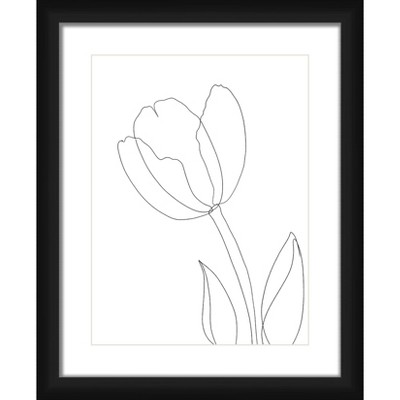 16" x 20" Matted to 2" Tulip Picture Framed Black - PTM Images