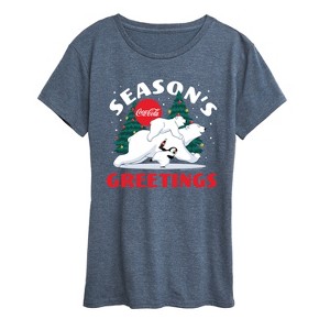 Women's - Coca-Cola - Seasons Greetings Polar Bears Short Sleeve Graphic T-Shirt - 1 of 4