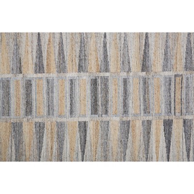 Handwoven Geometric Gray Synthetic 24" Rug