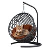 Cat Swing Bed with Stand & Cushion, Cat Egg Chair with Rattan Wicker Appearance, Indoor Hanging Swinging Cat Bed for Cats - 2 of 4
