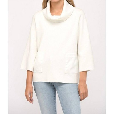 Women's Contrast Satin Cowl Neck Sweater - Fate