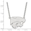 Black Bow Jewelry 10k White Gold Kansas State Wildcats NCAA Necklace 18 Inch - 2 of 4