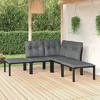 vidaXL Patio Lounge Set Outdoor Patio Furniture Black and Gray Poly Rattan - 2 of 4