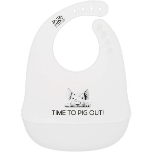 Pavilion Gift Company - Pig Out! - Silicone Bib Baby Toddler Child Accessory Pig Piggy Farm Animal Bib - 1 of 4