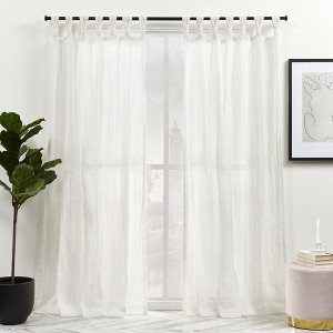 Exclusive Home Hazel Light Filtering Braided Top Curtain Panels, 50"x96", Linen, Set of 2 - 1 of 4