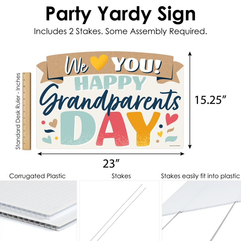 Big Dot of Happiness Happy Grandparents Day - Grandma & Grandpa Party Yard Sign Lawn Decorations - We Love You Party Yardy Sign, 5 of 8