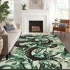 Washable Modern Farmhouse Area Rug with Sanke Print, Botanical Low Pile Soft Large Animal Print Carpet for Home Decor - 2 of 4