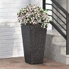 Maggift Planter, Floor Standing Rectangular Planter, Modern Design Outdoor Planter for Garden, Patio Door, Black, 12.5"*12.5"*26.5" - 3 of 4
