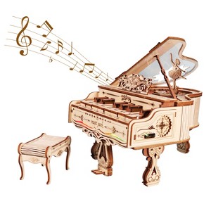 SEVOBAL Building Sets, Playable Piano 3D Wooden Music Box Puzzle DIY Craft Model, Multicolor, 11.42"*5.91"*1.18" - 1 of 4