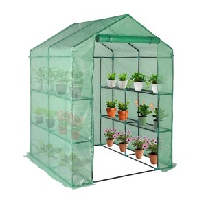 Karl Home | 77-Inch Black Metal-framed PE-clothed Greenhouse - 1 of 4