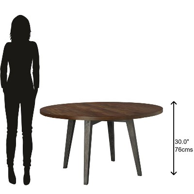 48" Round Industrial Wood Dining Table with Splayed Legs