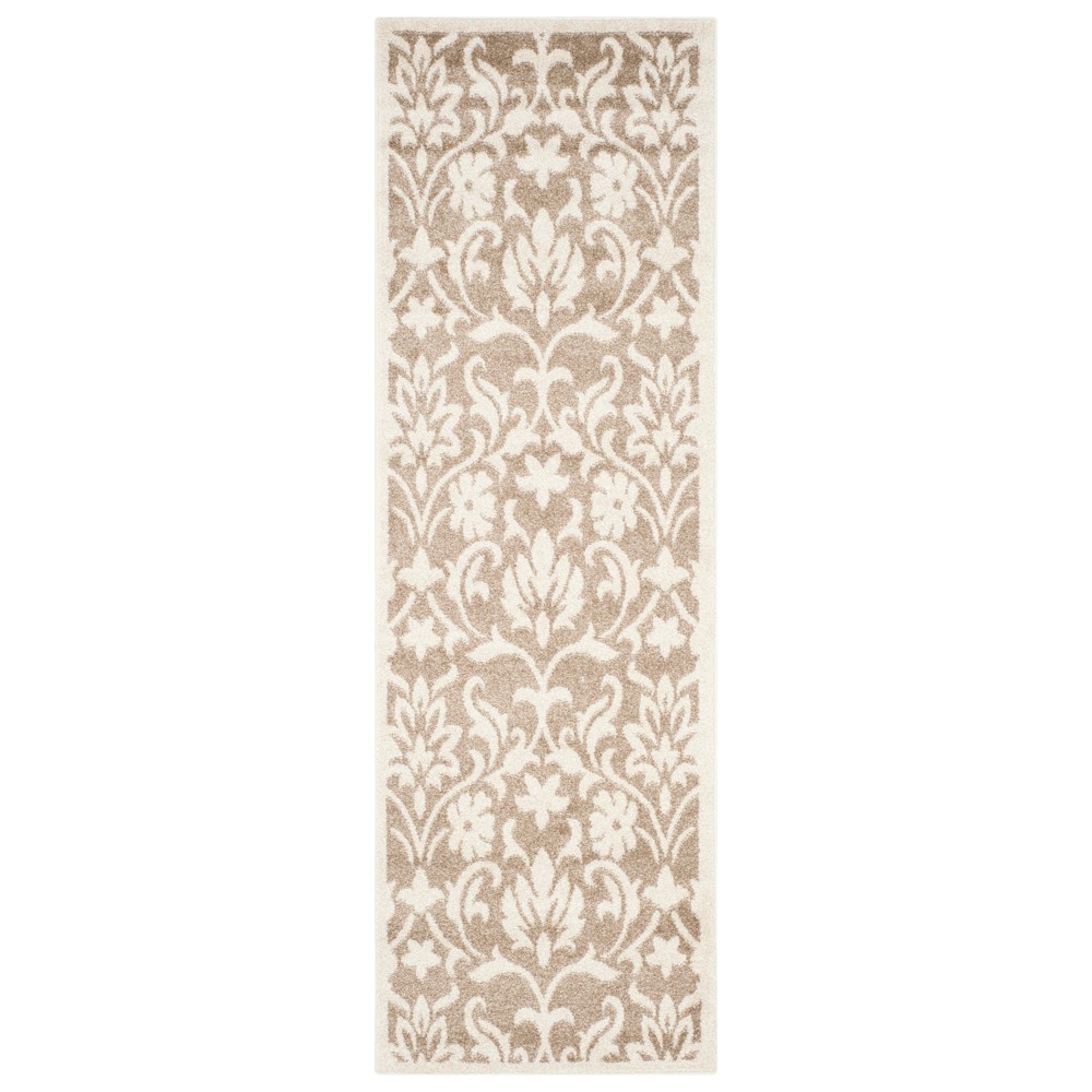 2'3inX9' Runner Amherst Charity Outdoor Patio Rug Wheat/Beige - Safavieh