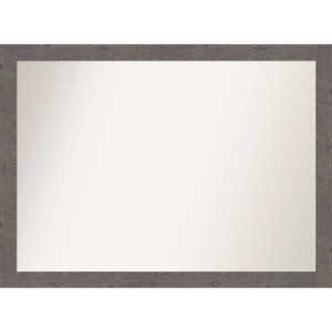 42" x 31" Non-Beveled Rustic Plank Gray Narrow Bathroom Wall Mirror - Amanti Art - 1 of 4