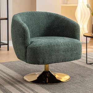 NicBex Accent Swivel Chair With Gold Metal Round Base Sofa Chair Lounge Chair for Living Room, Bedroom, Office - 1 of 4