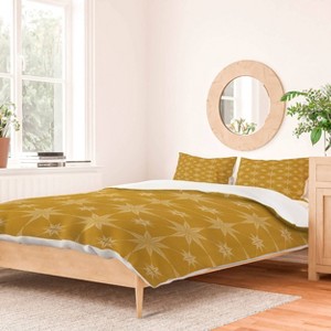 Deny Designs King Iveta Abolina Starlight Dijon Duvet Cover and Pillow Sham Beige - 1 of 4