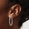 Black Bow Jewelry 2mm x 30mm Polished 14k White Gold Classic Oval Tube Hoop Earrings - 3 of 4