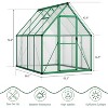 6x7 FT Outdoor Greenhouse with Polycarbonate Panels, Aluminum Walk-In Design with Roof Vent & Lockable Door - 3 of 4