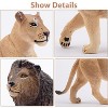 6-Piece Realistic Lion Family Figurine Set, 2-5 Inch Jungle Animal Toys with Cubs for Education and Cake Decor - 4 of 4