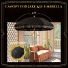 LAGarden 6 Ft Patio Umbrella Replacement Canopy Top Cover Jazz Age Black with sequin - 2 of 4