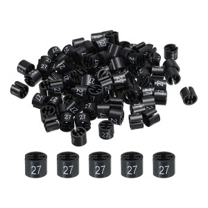 Unique Bargains Round Plastic Reusable Garment Hanger Marker Number Tag Black 100 Pcs - 1 of 3