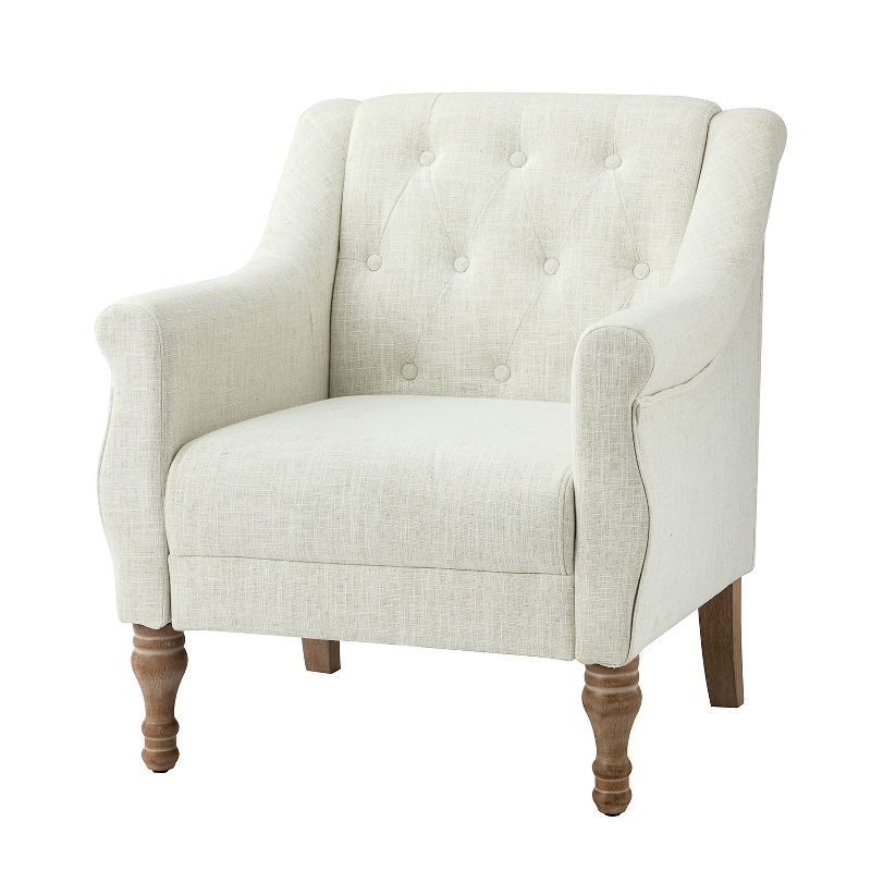 Charlie Wooden Upholstery  Livingroom Armchair with Button-tufted | ARTFUL LIVING DESIGN, 2 of 11