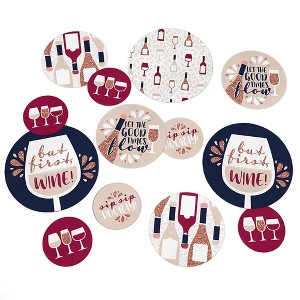 Big Dot of Happiness But First, Wine - Wine Tasting Party Giant Circle Confetti - Party Decorations - Large Confetti 27 Count - 1 of 4