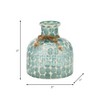 Decorative Vase Glass Mosaic Design with Rustic Twine Accent Coastal Style for Home Office Living Room Decor - 6" Blue - 4 of 4