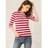 INSPIRE CHIC Women's Elbow Sleeves Boat Slim Fit Casual Stripe Animal Print Multi Floral Pattern T-Shirt - 3 of 4