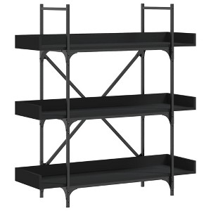 vidaXL Bookcase - 3-Tier Ample Storage Bookshelf with Adjustable Feet; Industrial Style Engineered Wood Book Stand - 1 of 4