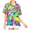 HAPPY BAY Women's Button Down Blouses Floral Summer Beach Party Blouse Shirt Collared Short Sleeve Vacation Tee Hawaiian Shirts Tops - 4 of 4