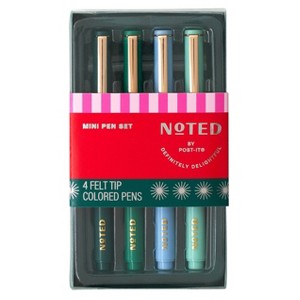 Noted by Post-it 4pk Ho Ho Whoa Mini Pens Cool Gifting - 1 of 4