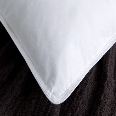 White Gusseted Goose Down Feather Pillows Set of 2