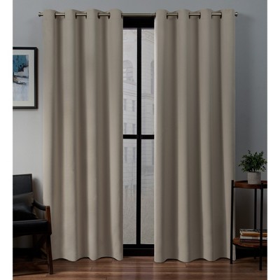 Set Of 2 Sateen Twill Weave Insulated Blackout Grommet Top Window