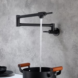 Modern Double-Handle Wall Mount Pot Filler Faucet - 1 of 4