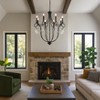 ALOADECOR 32'' 8-Light Modern Black Mid-Century Modern Candelabra Crystal Candle Chandelier For Living Room Dining Room - 2 of 4