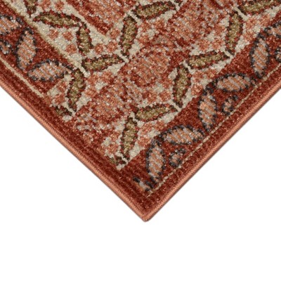 Ariana Red and Beige Synthetic Traditional Area Rug