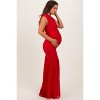 Pinkblush Red Ruched Mesh One Shoulder Maternity Maxi Dress - 4 of 4
