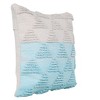 HomeRoots 20" X 20" Bright Blue And Off-White 100% Cotton Geometric Zippered Pillow - 4 of 4