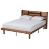 Baxton Studio Harper Mid-Century Modern Transitional Walnut Wood Platform Bed with Charging Station - image 2 of 4