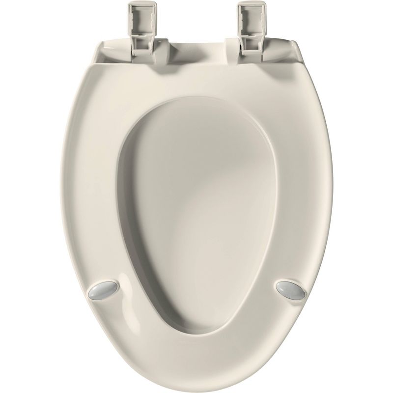 Affinity Soft Close Elongated Plastic Toilet Seat with Easy Cleaning and Never Loosens Biscuit - Mayfair by Bemis, 5 of 11