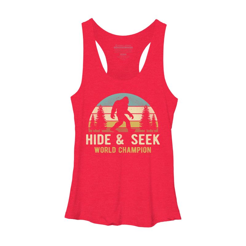 Women's Design By Humans Bigfoot - Hide And Seek World Champion By clickbong Racerback Tank Top, 1 of 3