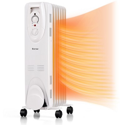 Costway 1500W Oil Filled Heater Portable Radiator Space Heater w/ Adjustable Thermostat