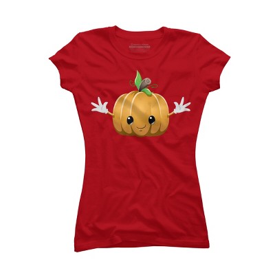 Junior's Design By Humans Halloween Pumpkin Monster 6 By LironPeer T-Shirt