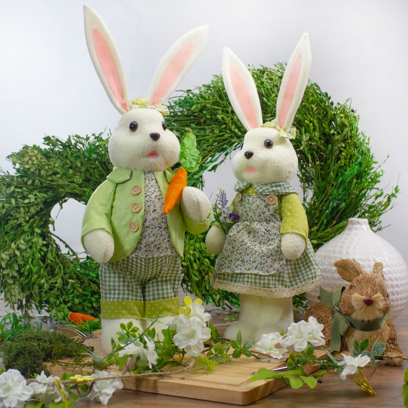 Northlight 20" White and Green Standing Rabbit Easter Figure, 2 of 6