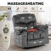 Velvet Swivel Rocking Recliner Chair with Massage, Heating, USB Port, and Cup Holders - 2 of 4