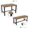 Sunnydaze European Chestnut 3-Piece Indoor/Outdoor Patio Dining Set with Powder-Coated Steel Frame - 3 of 4