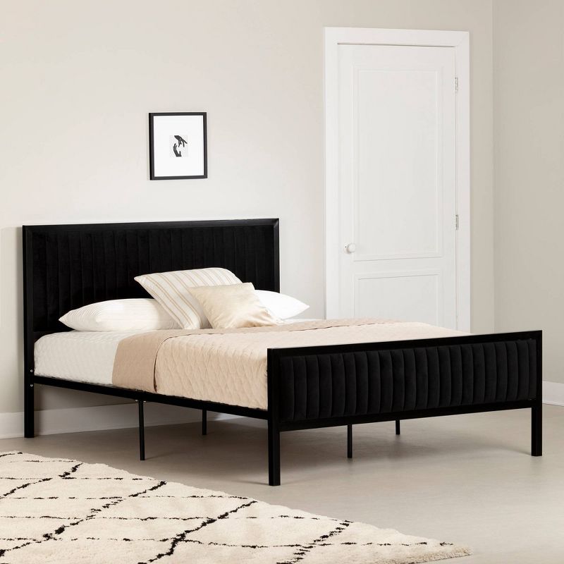 Queen Flam Upholstered Metal Bed - South Shore, 3 of 19