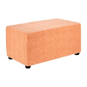 Unique Bargains Textured Jacquard Stretch Footstool Slipcover Protector for Living Room Bedroom - 1 of 4